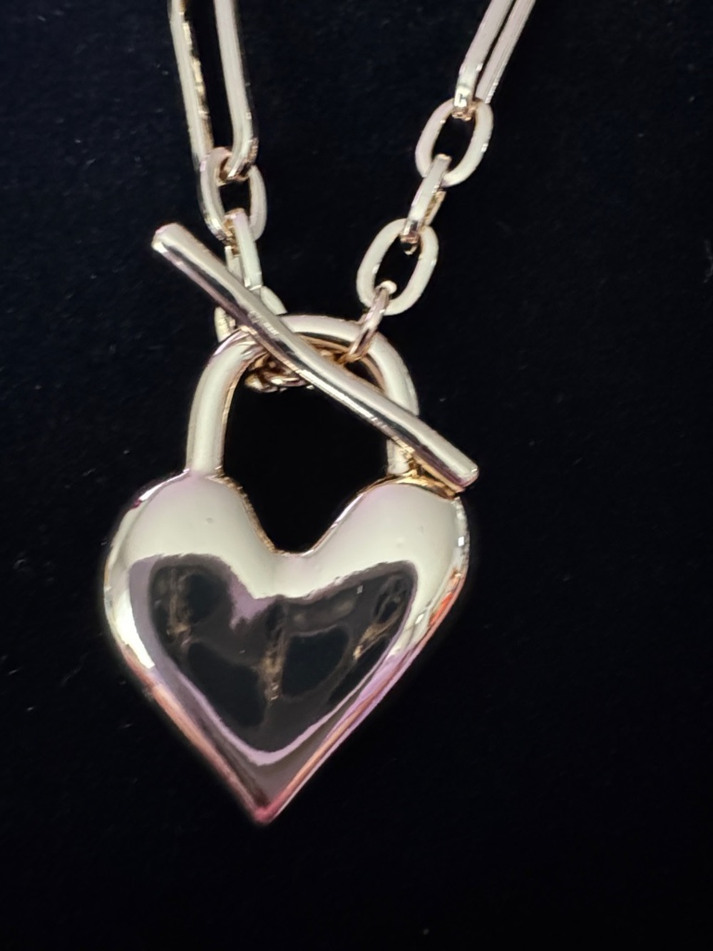 Camila Coelho Gold  colored Layered Chain Necklace with Heart Pendant 38” - Picture 6 of 8
